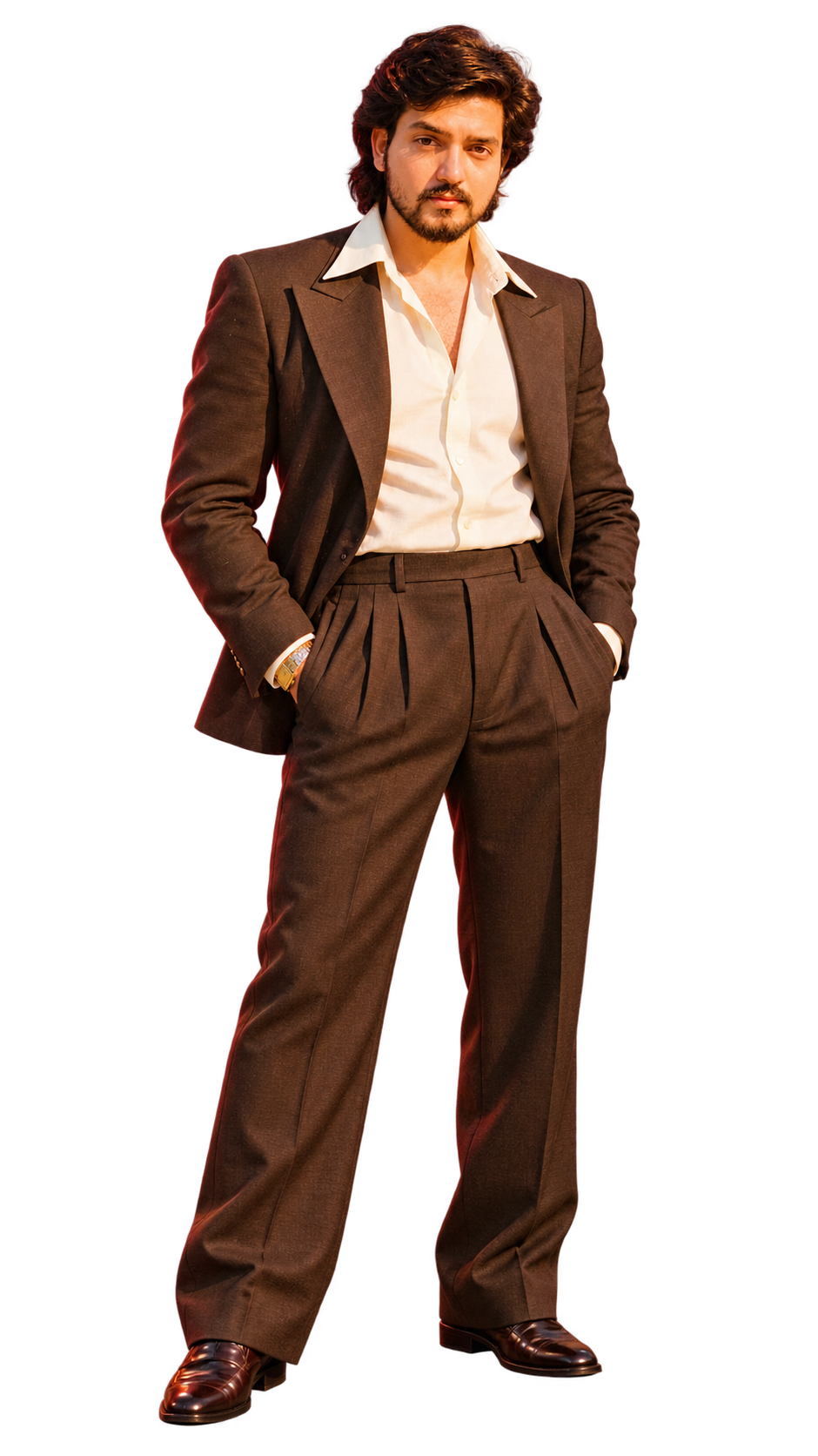 Sujay Dudhe in a brown suit